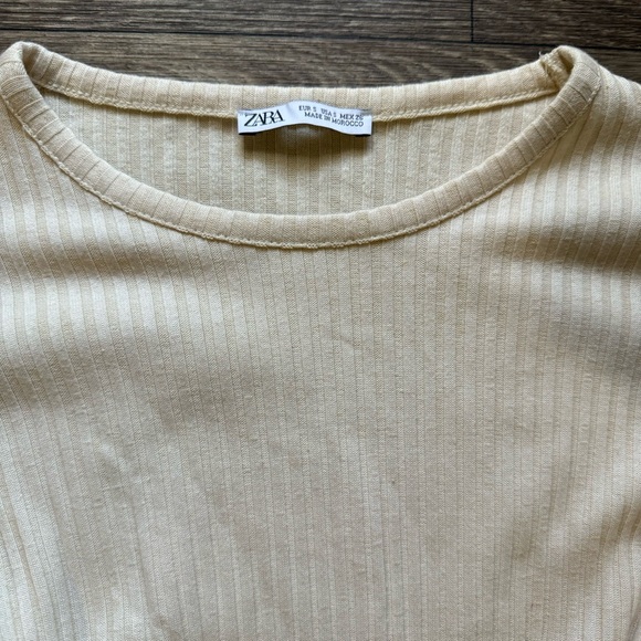 ZARA ribbed top with sweater knit sleeves - Picture 6 of 7